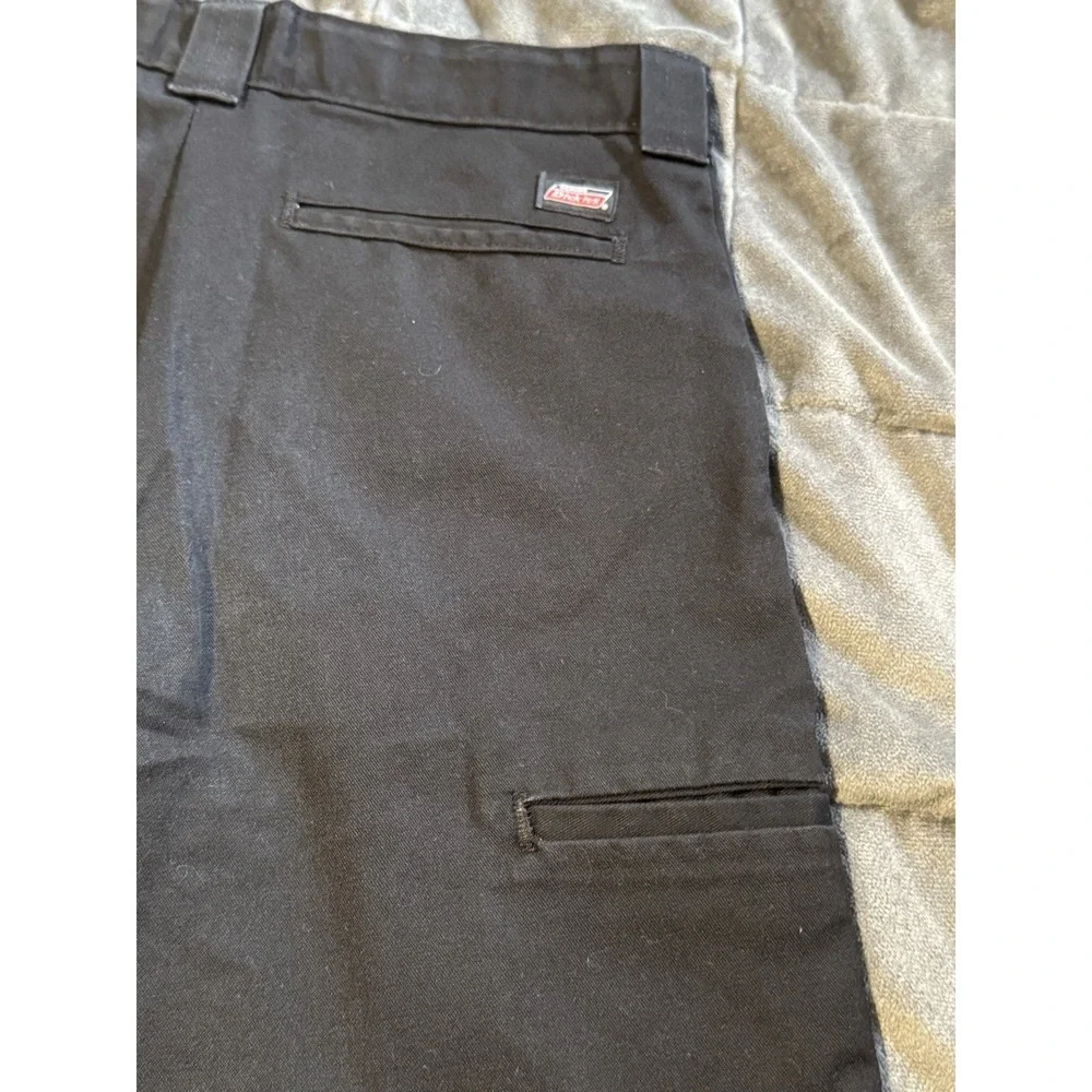 Boys Dickies Pants Size 14 Reg 2 Pair Black Uniform Adjustable Waist Knee Wear